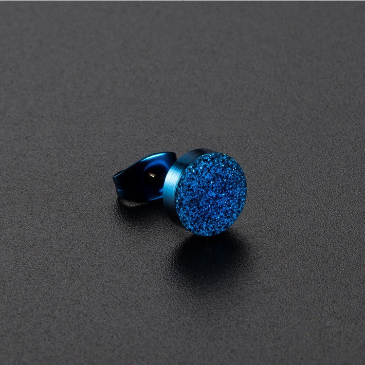 Titanium Steel Matte Stud Earrings for Men, Hipster Earclips