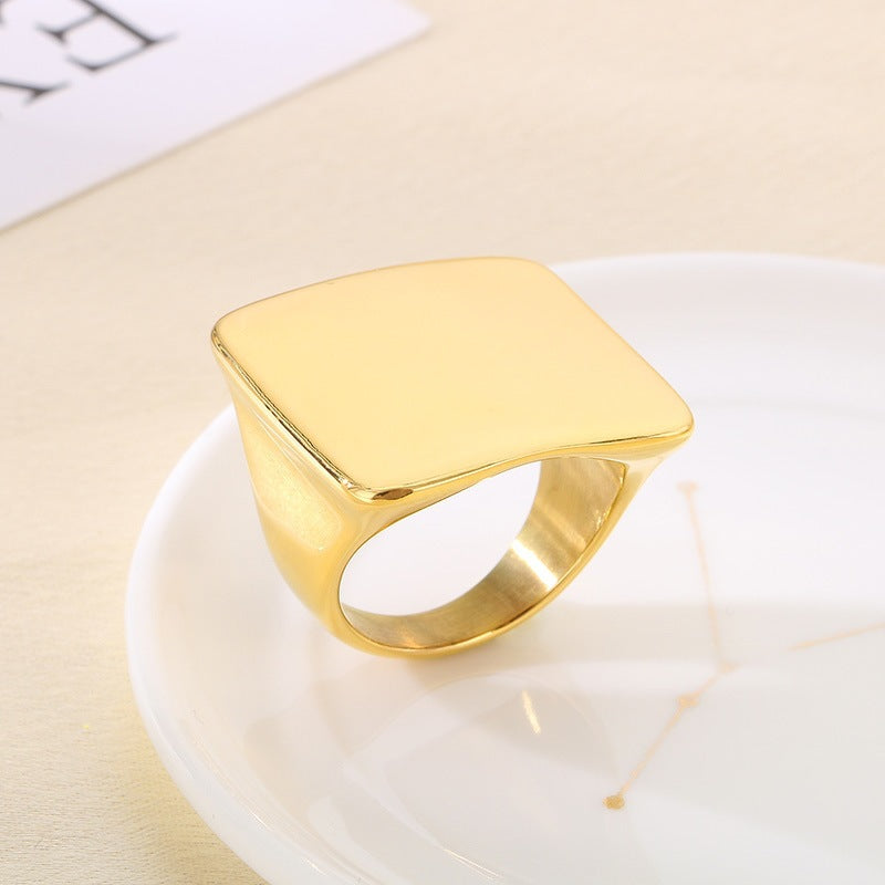 Wide Aspect Ring Hip-Hop Smooth/Sand Surface Men's And Women's Stainless Steel Ring