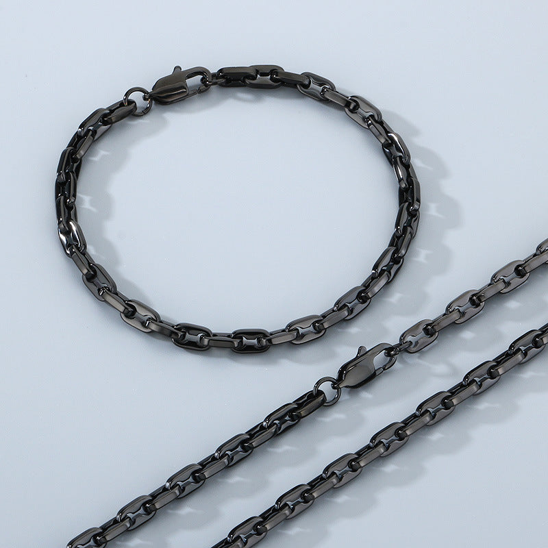 Planderful Premium Titanium Steel Mens Bracelet Interlock