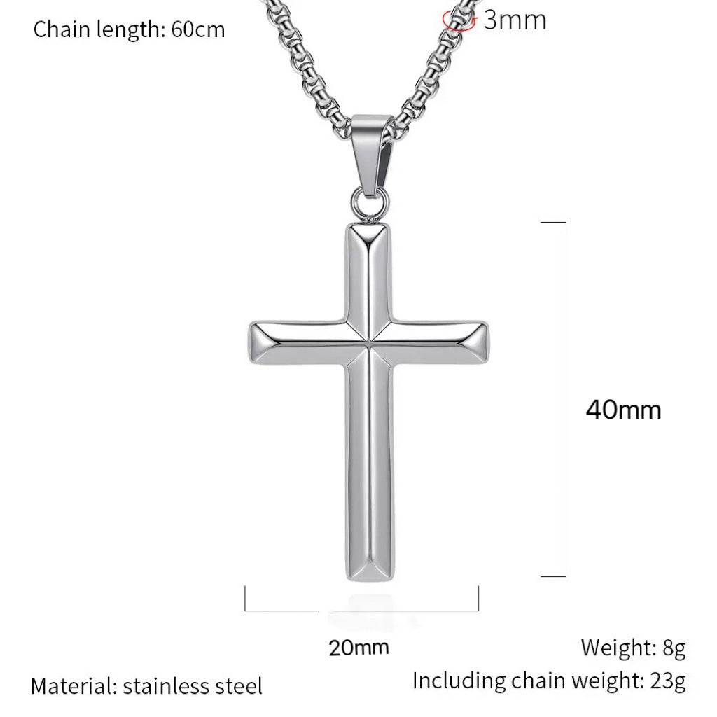 1. Planderful Titanium Steel Cross Pendant Necklace For Men, Hip Hop Style Jewelry Gift