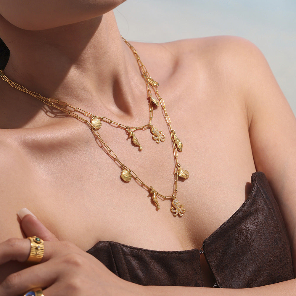 Planderful Premium Ocean Octopus Necklace For Women Steel