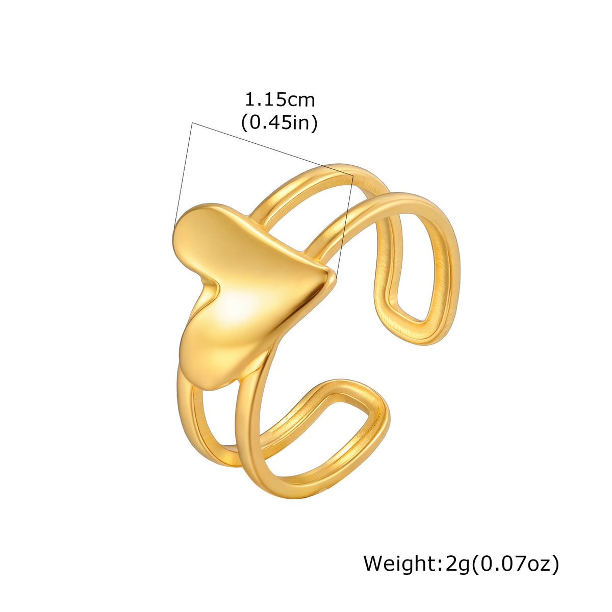 Love Ring Valentine's Day Wear Love Design Stainless Steel Heart Shape