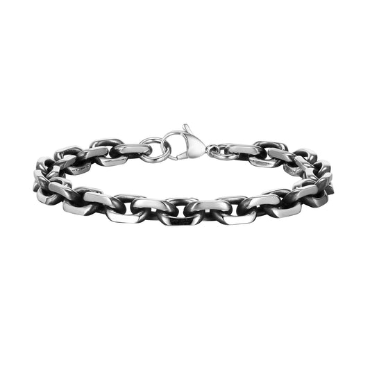 Corner Chain Thick Simple Stainless Steel Bracelet for Men