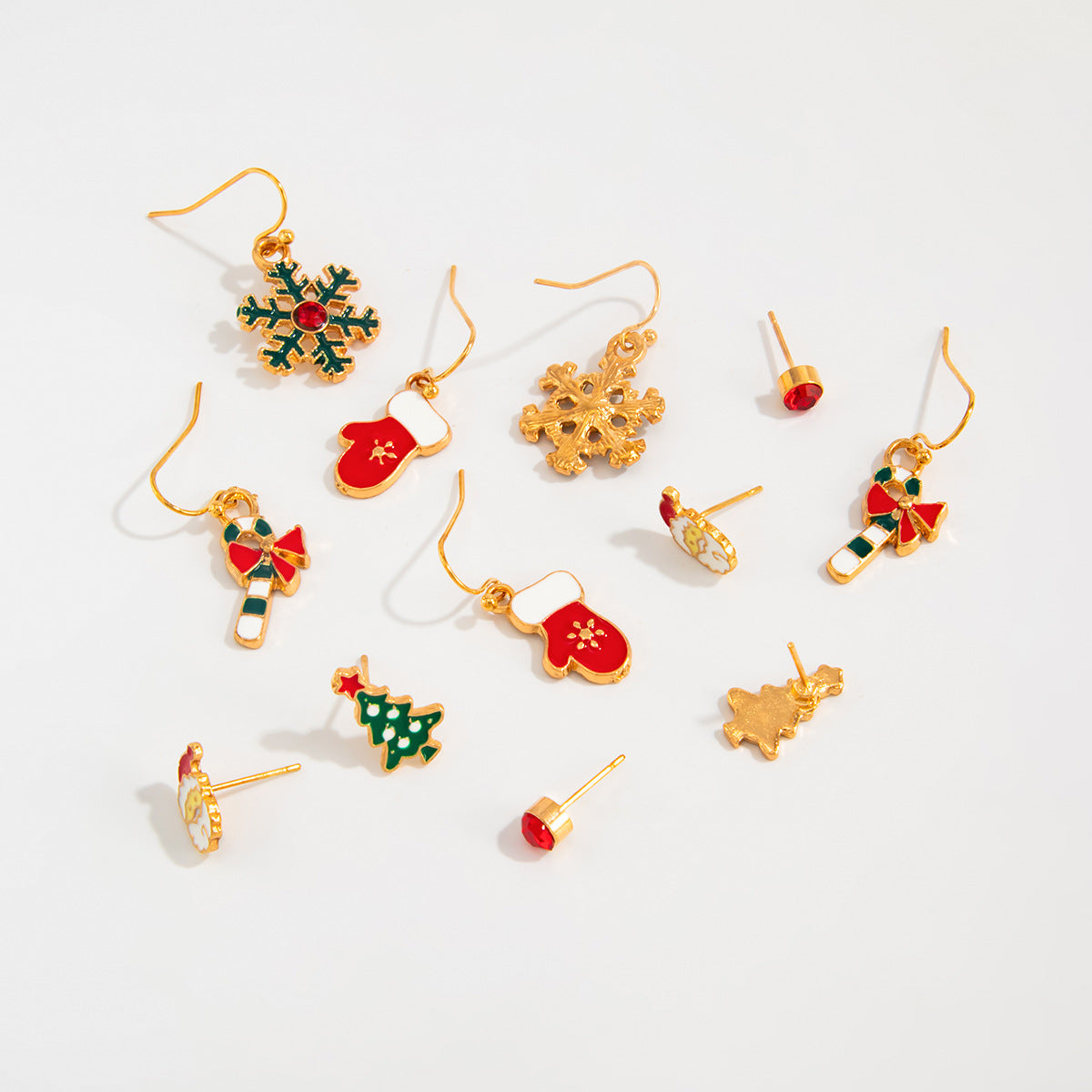 Planderful Christmas Snowflake Bell Earrings Set For Women Festive Pearl Elk Santa Cartoon Dripping Statement