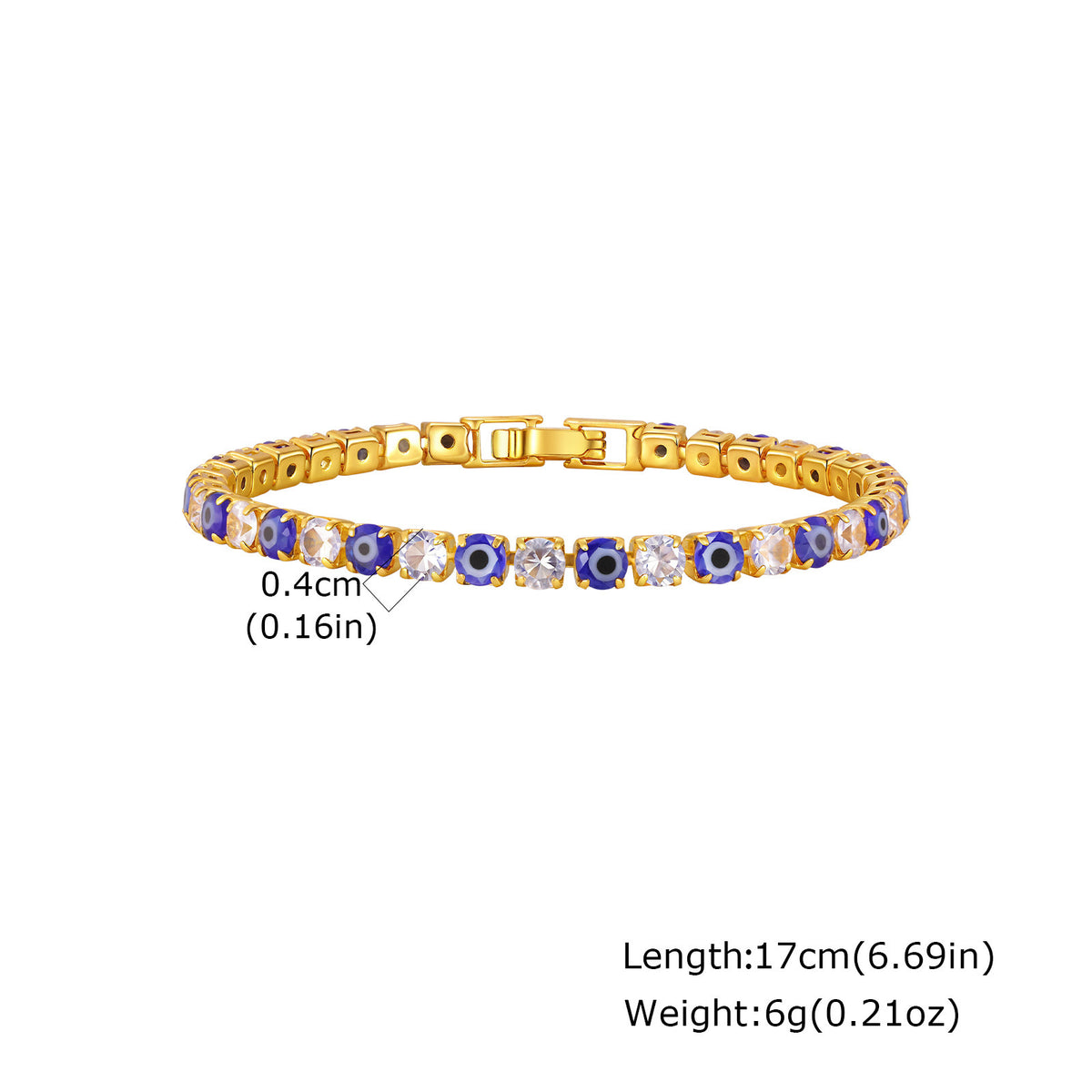 Devil's Eye Zircon Copper Bracelet Unisex