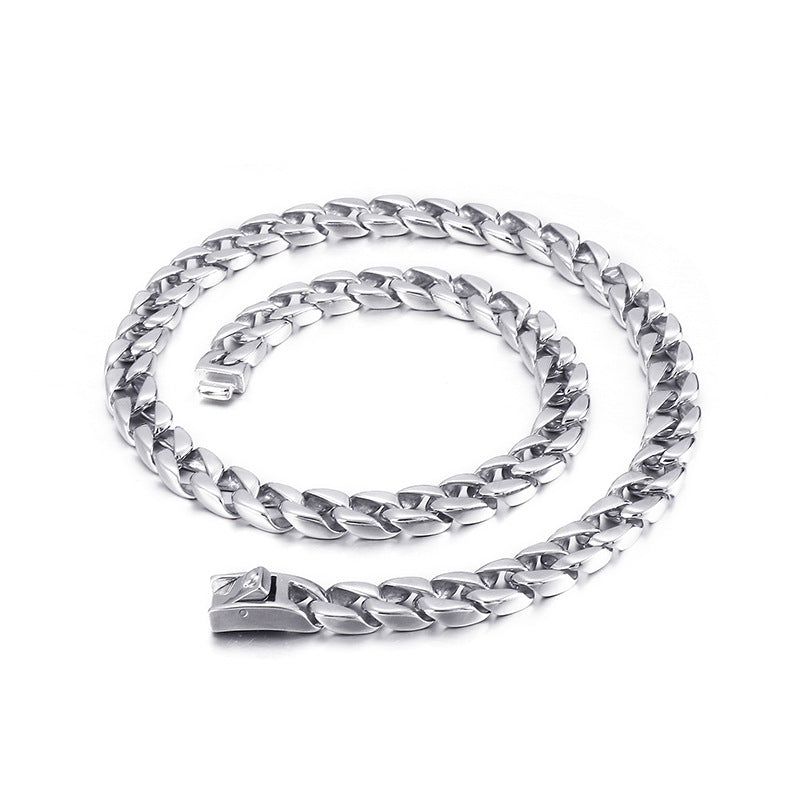 Stainless Steel Grinding Necklace Rock