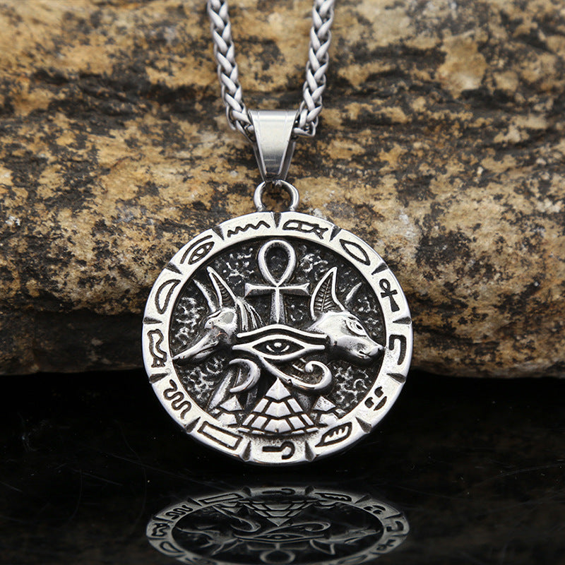 Nordic Viking Double Wolf Head Pendant Necklace for Men