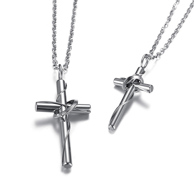 Stainless Steel Couple Cross Pendant – Men's – Women's Cross Necklace