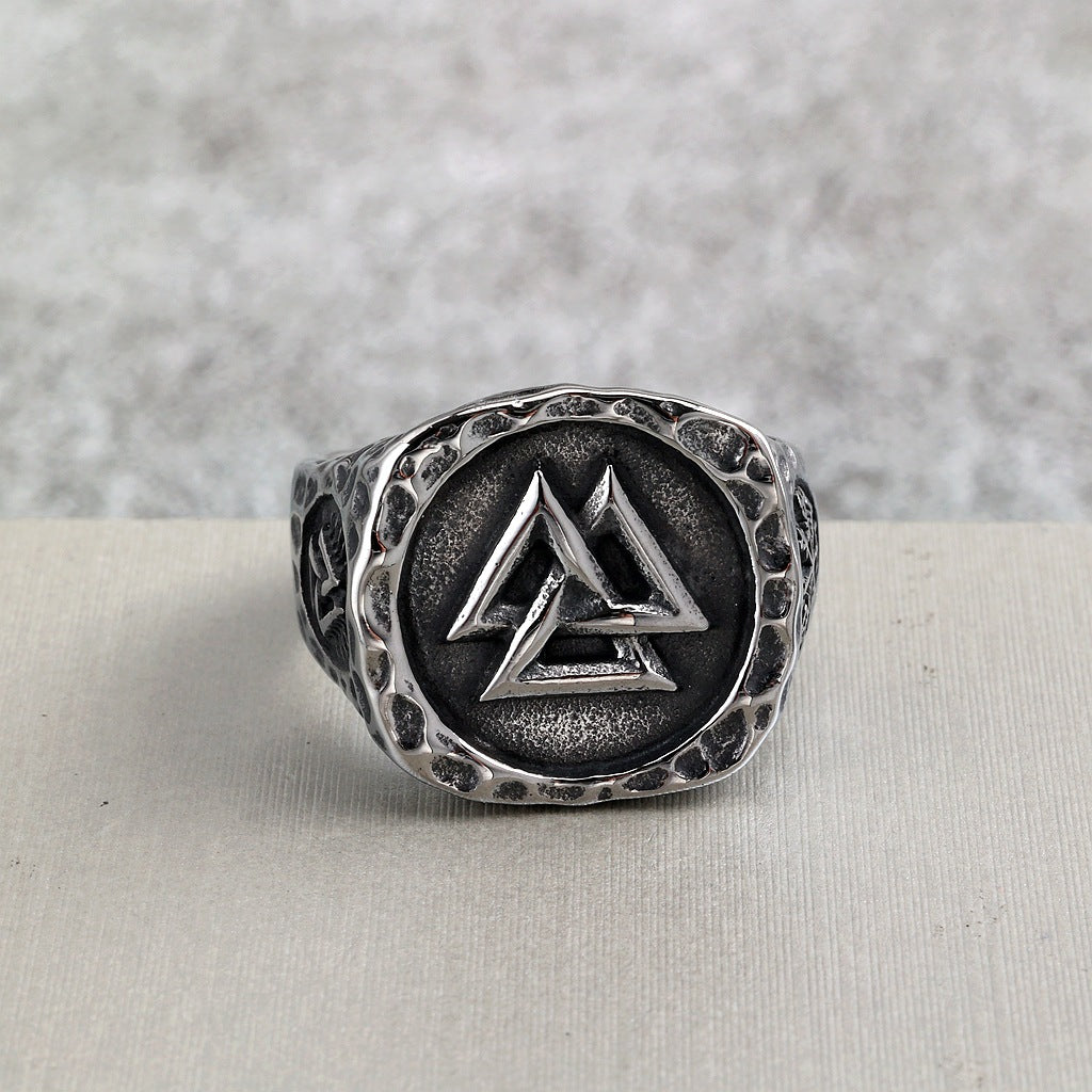 Vintage Viking Stainless Steel Men's Ring