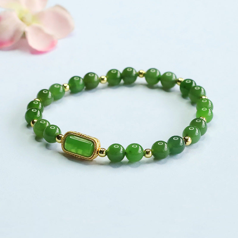Hetian Jasper Gold-Tone Bracelet