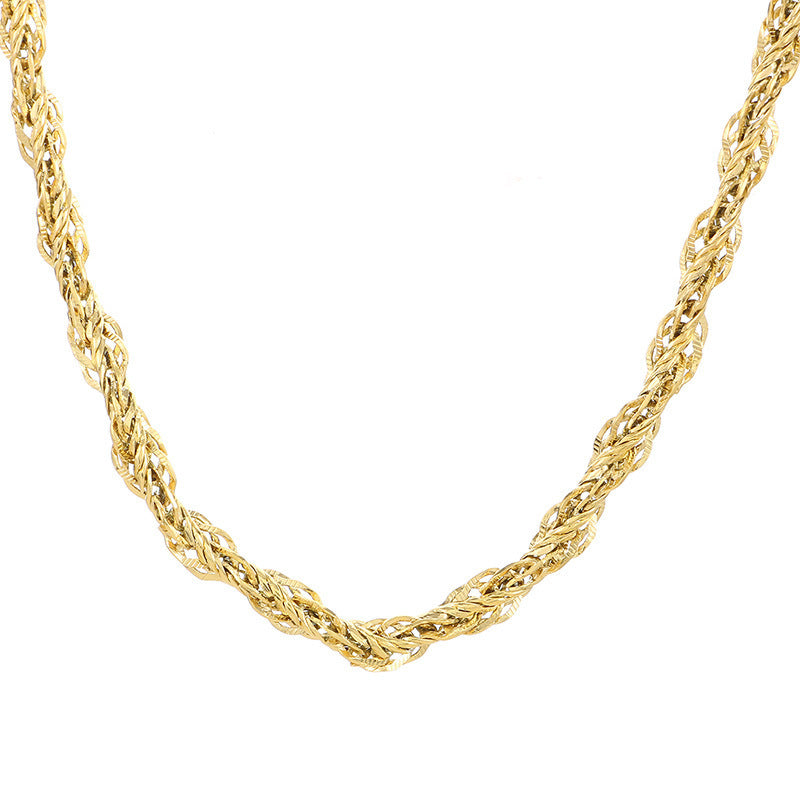 Hip-Hop Design Buckle Twist Cord Chain Men's Stainless Steel Twisted Chain Accessory For Necklace