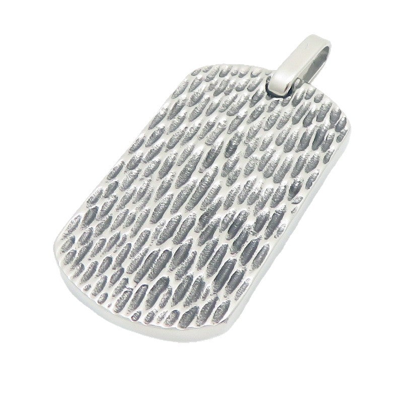 Trendy Retro And Old Hammer Pattern Military Brand Pendant, Fashionable And Water Ripple Necklace