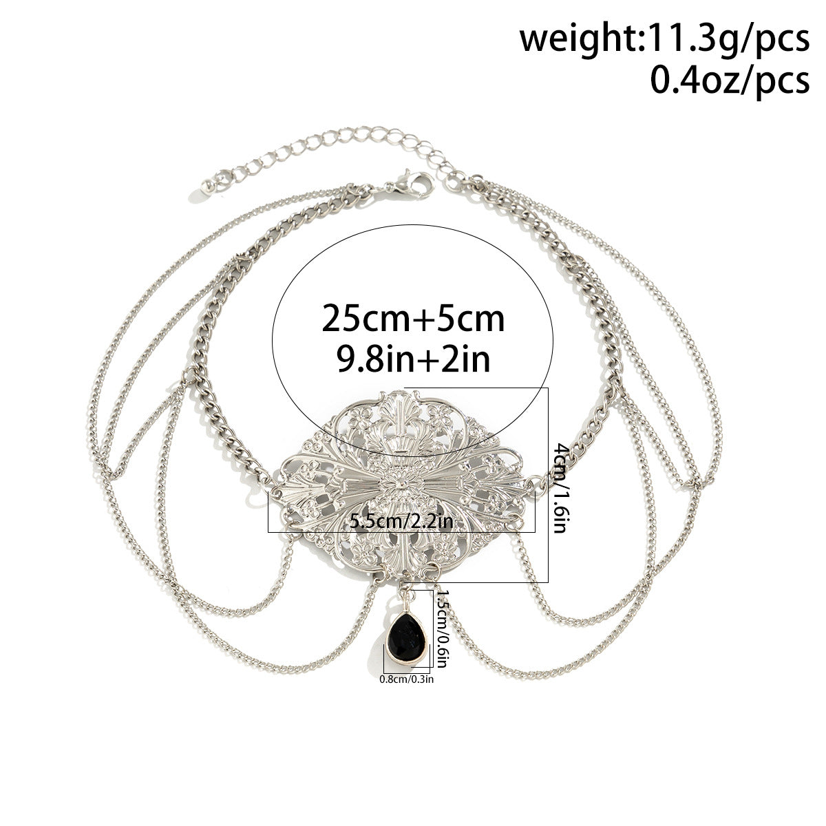 Planderful Collection Vienna Verve Bohemian Coin Arm Bracelet Fringed Metal Arm Chain for Boho Fashion Lovers
