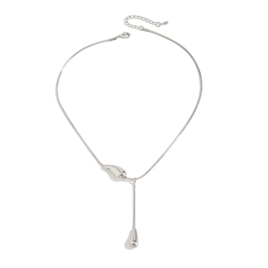 Spice Girl Feng Shui Drop Pendant Y-Shaped Fringed Necklace Cold Snake Bone