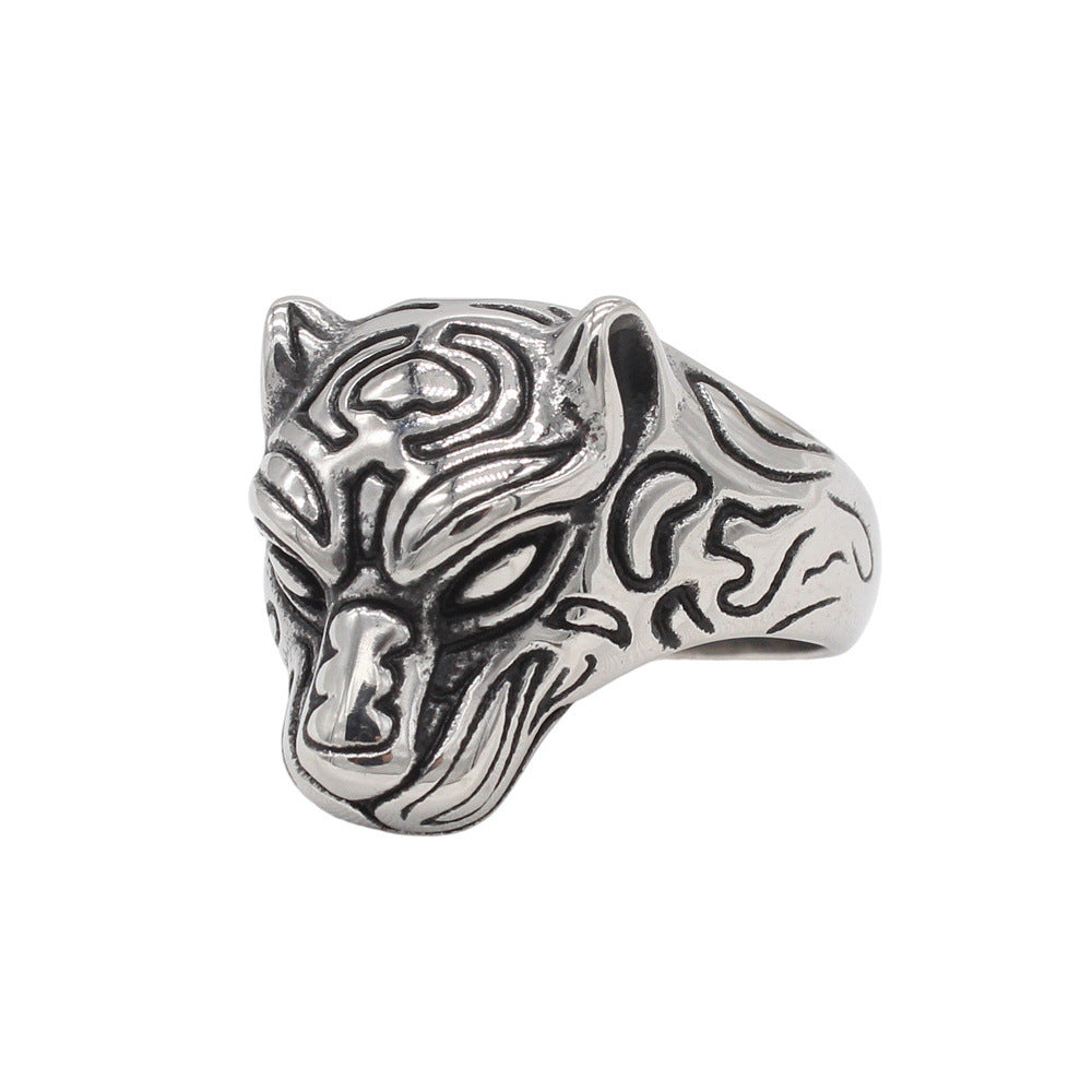 Planderful Cheetah Head Titanium Ring For Men And Women Unisex Retro Style Durable Statement