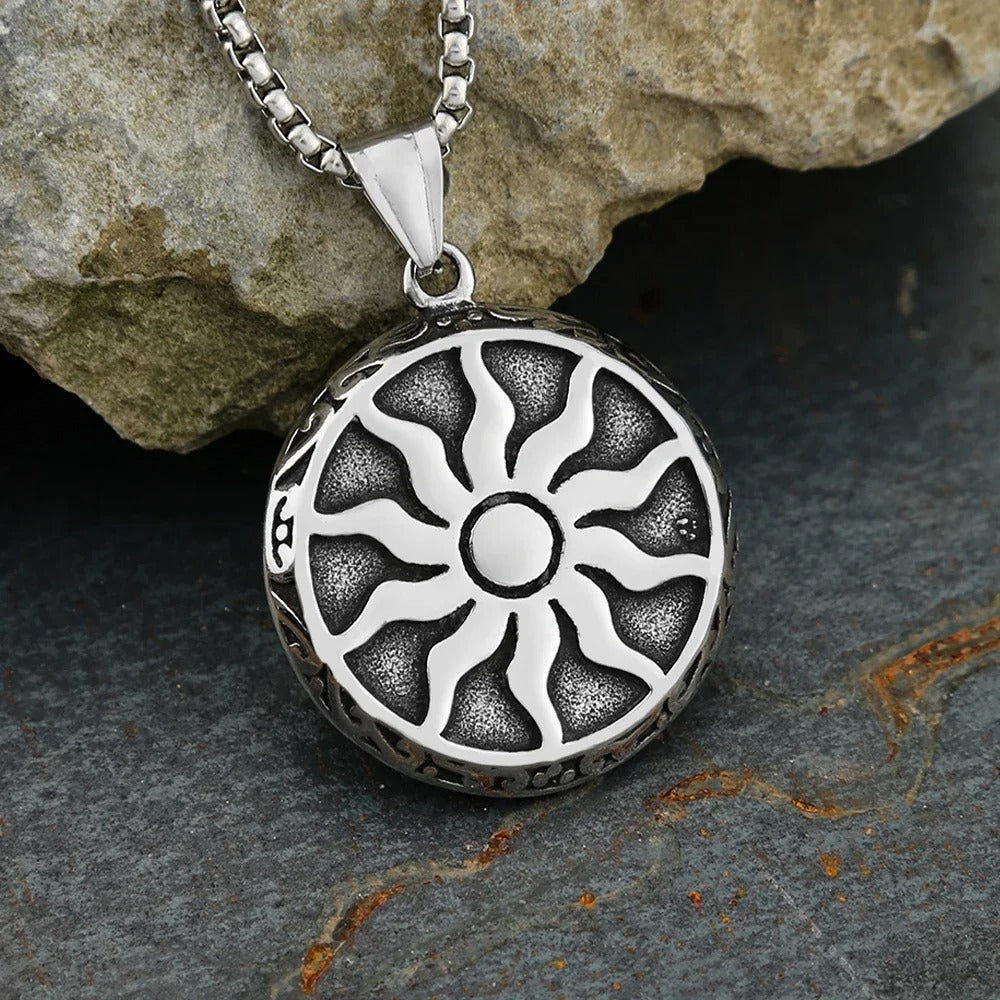 Punk Sun Stainless Steel Men's Pendant Necklace