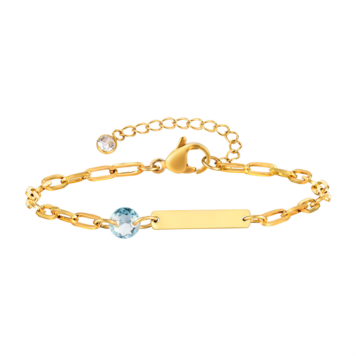 Stainless Steel Small Square Chain Long Square Brand Gold Steel Bracelet Women's