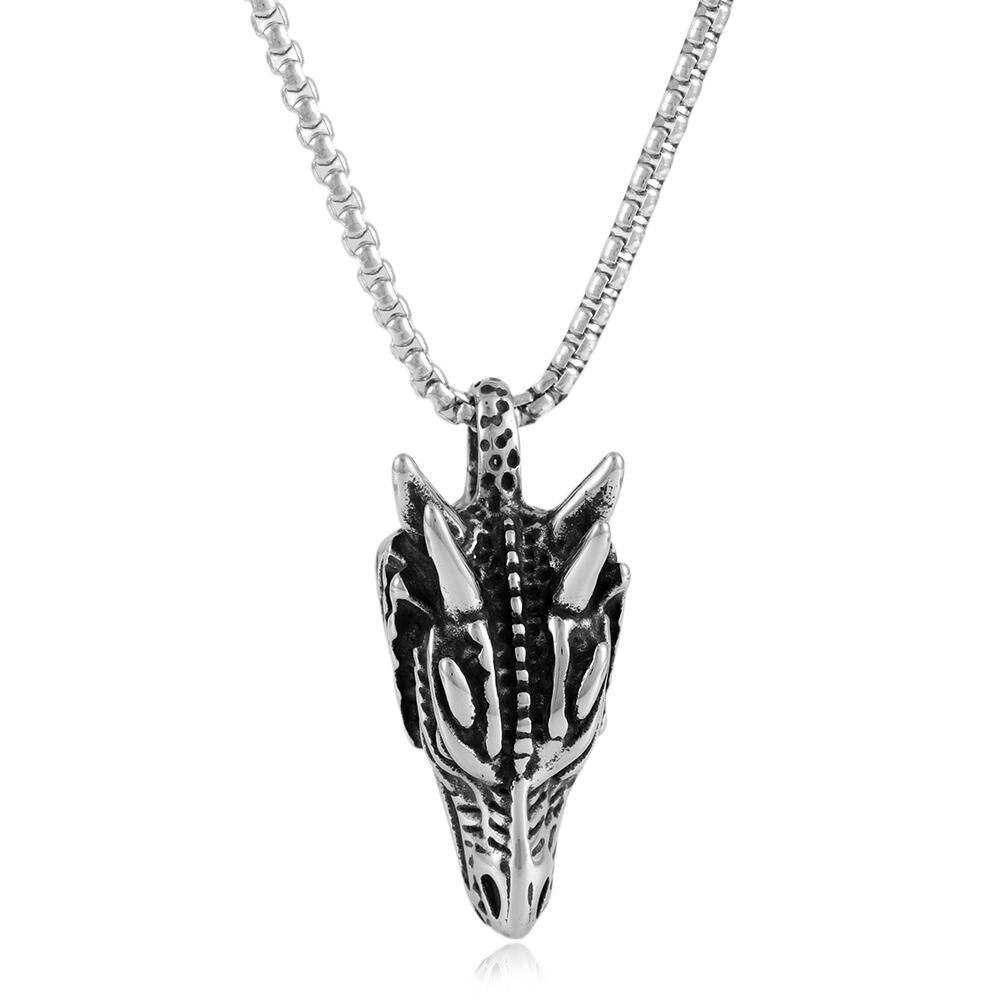 European And American Stainless Steel Dragon Pendant Necklace
