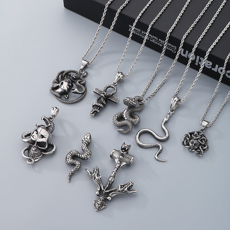 Planderful Snake Pendant Personalized Men Retro Punk Style