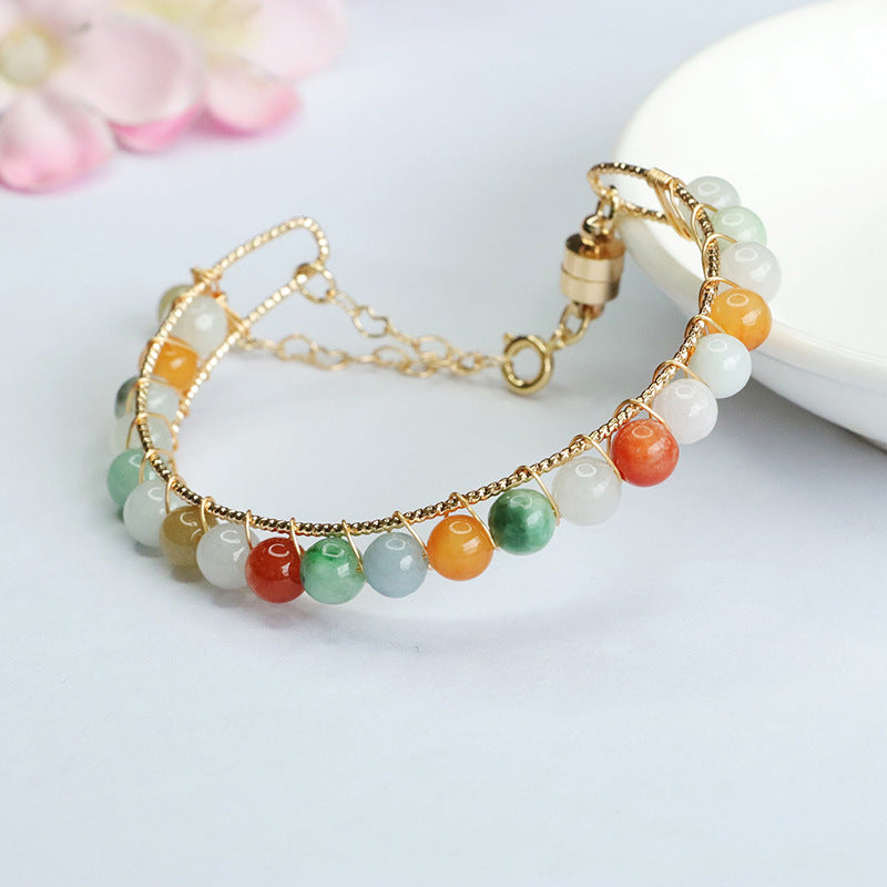 Jadeite Round Bead Cuff