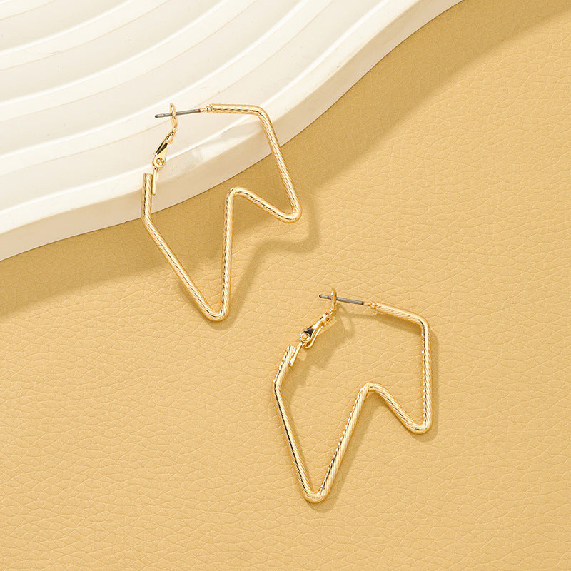 Lightning Strike Geometric Metal Earrings - Vienna Verve Collection