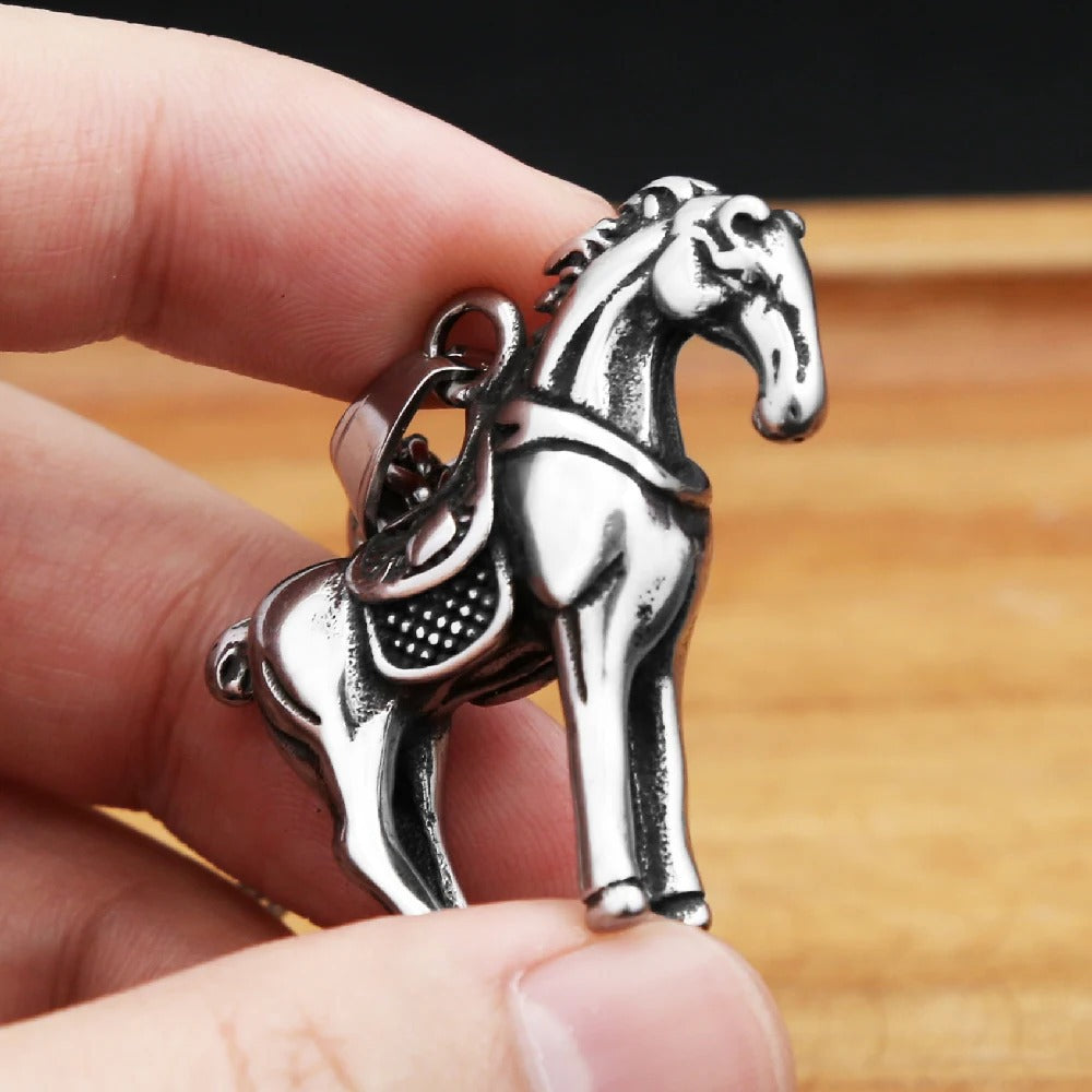 Viking Horse Stainless Steel Men's Pendant Necklace