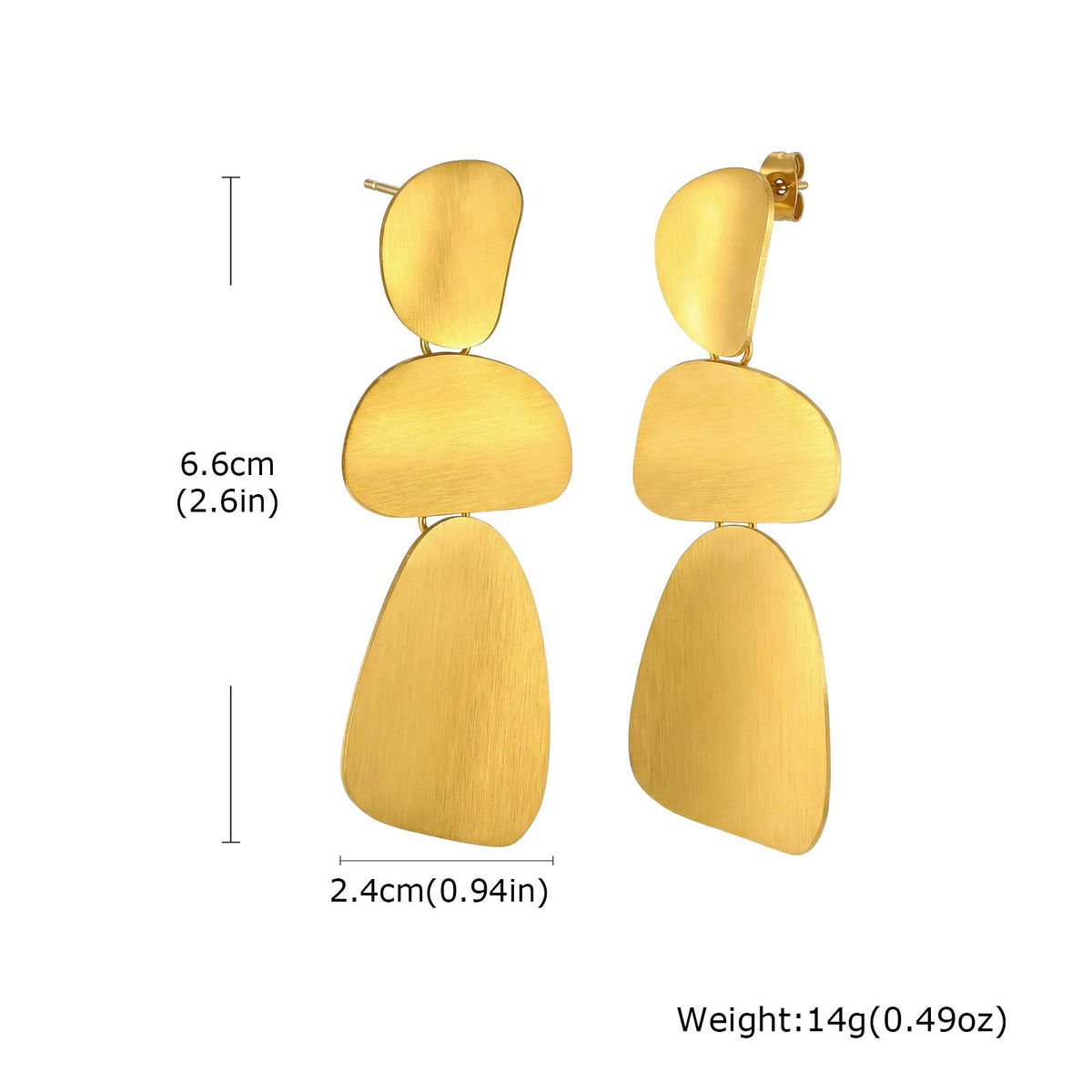 Gold-Plated Sculptural Drop Earrings