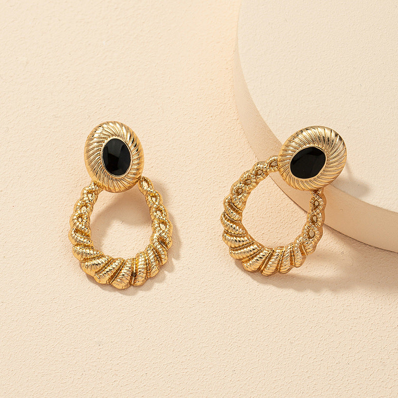 Retro Metal Water Droplet Earrings - Vienna Verve Collection