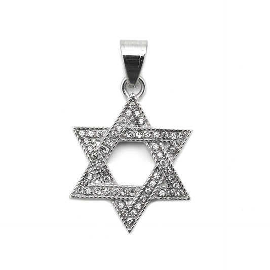 Star Of David Pendant Necklace Stainless Steel Zircon Protection Symbol Unisex Jewelry Planderful