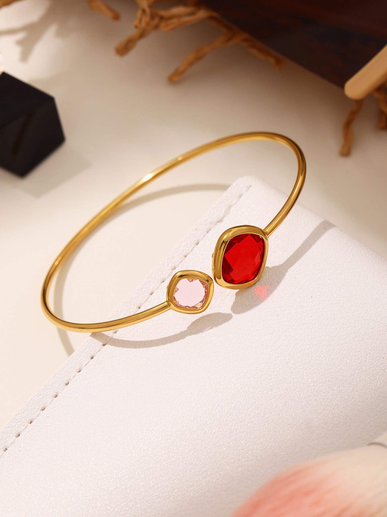 Planderful Czech Glass Stone Open Bracelet Women Fashion