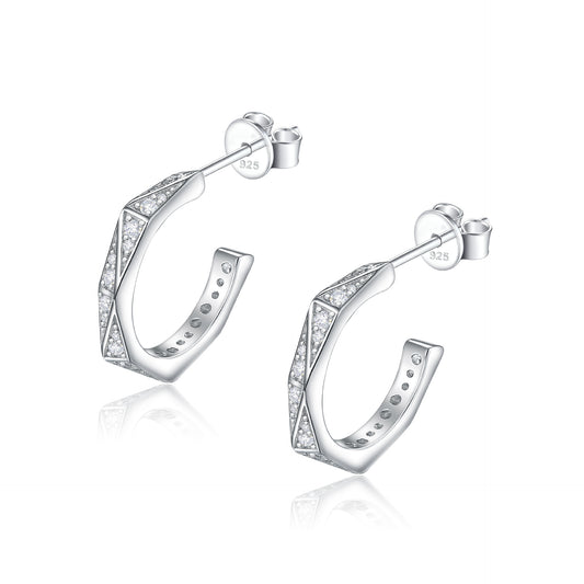 Tonglin's New S925 Sterling Silver Double C Zircon Earrings