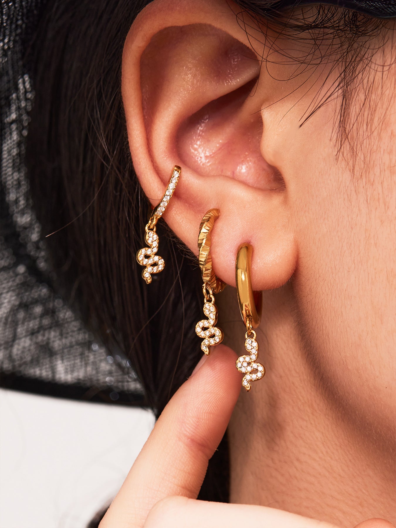 Planderful Zircon Earrings Exquisite Gold Plated For Women