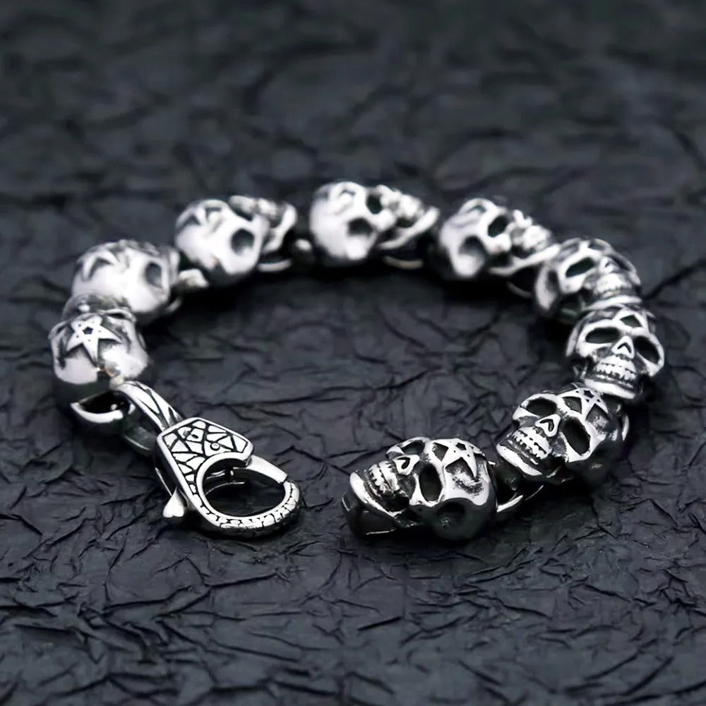 Punk Skull Stainless Steel Men's Bracelet