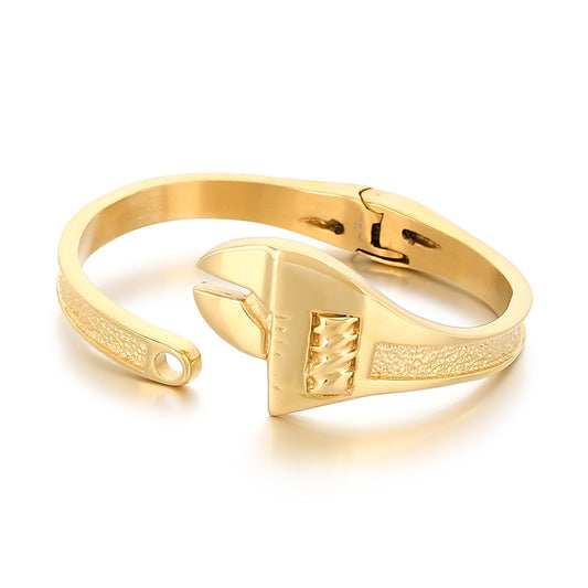 Planderful Titanium Tool Wrench Men Retro Opening Bracelet