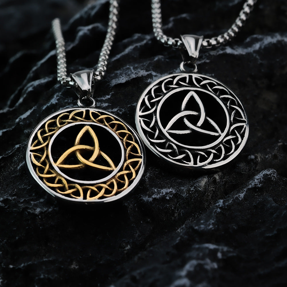 Viking Pendant Stainless Steel Boiled Black Hollow Celtic Knot For Men Planderful Norse Legacy Bold Timeless