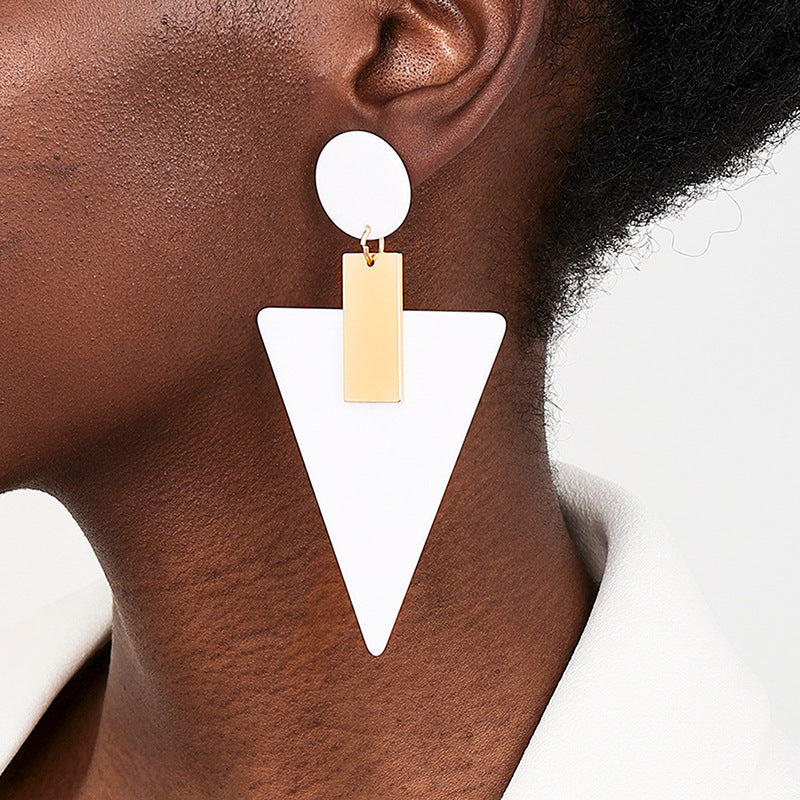 Exaggerated Acrylic Geometric Earrings in Unique European and American Style