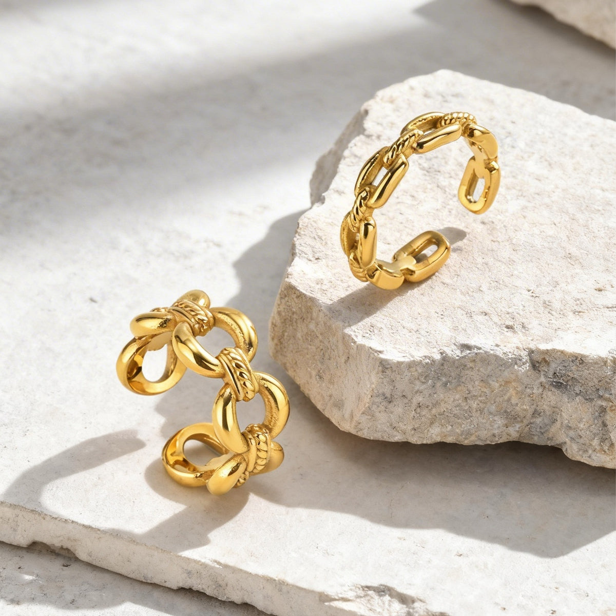Stainless Steel Twist Hollow Weaving Cold Wind Ring