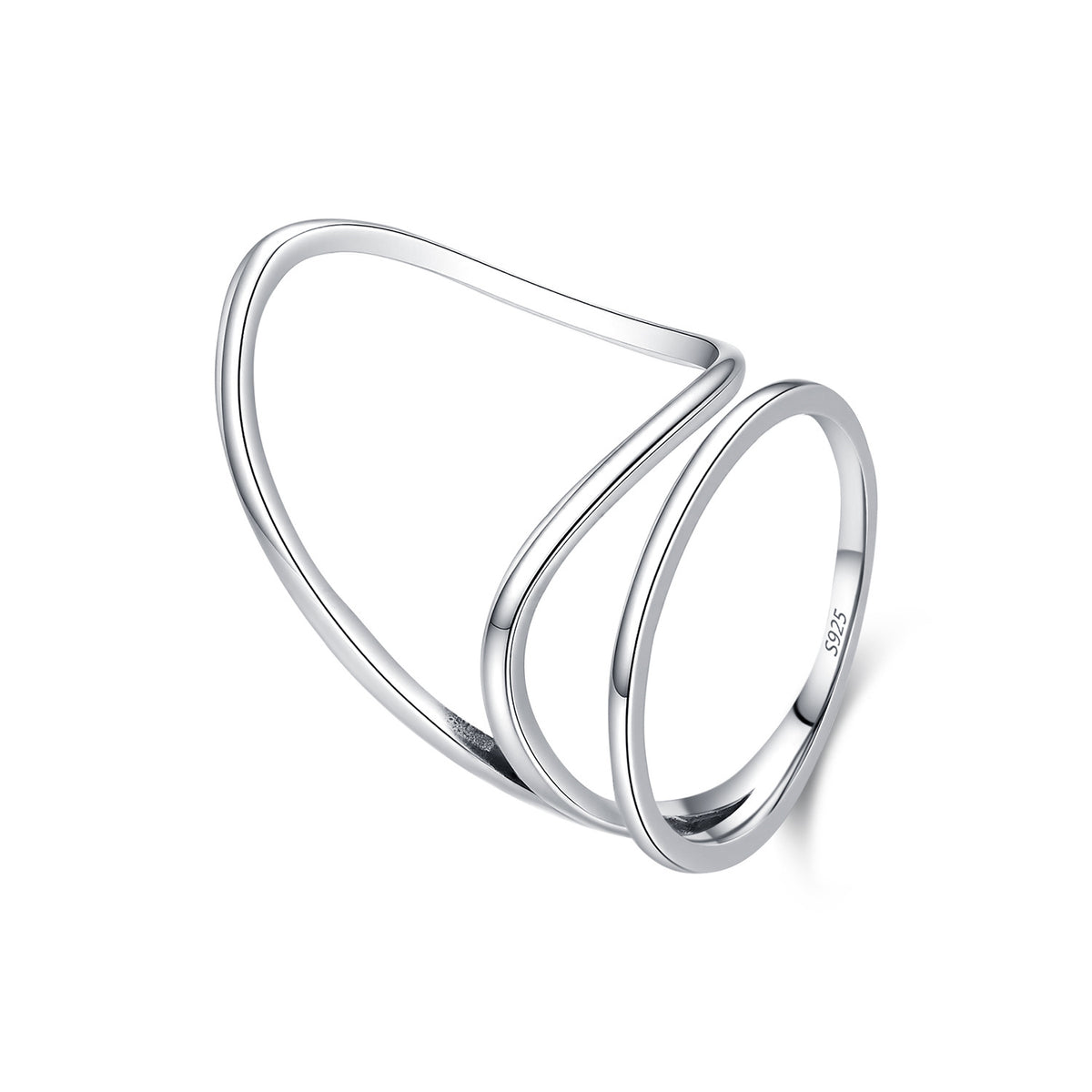 925 Sterling Silver Irregular Geometric Ring