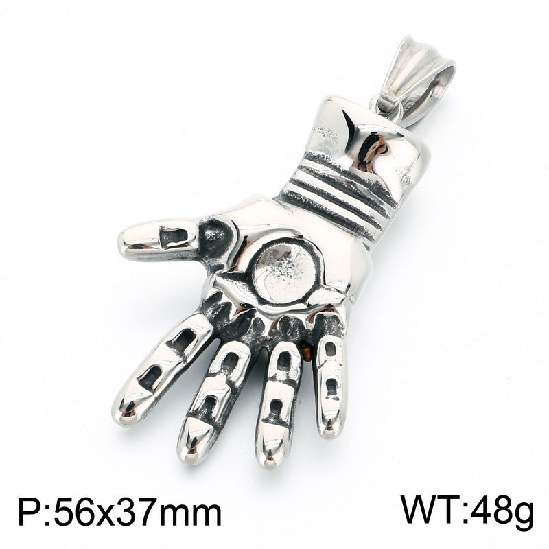 Casual Sports Fitness Pendant Retro Canvas Shoes Boxing Gloves Barbell Stainless Steel Men's Necklace