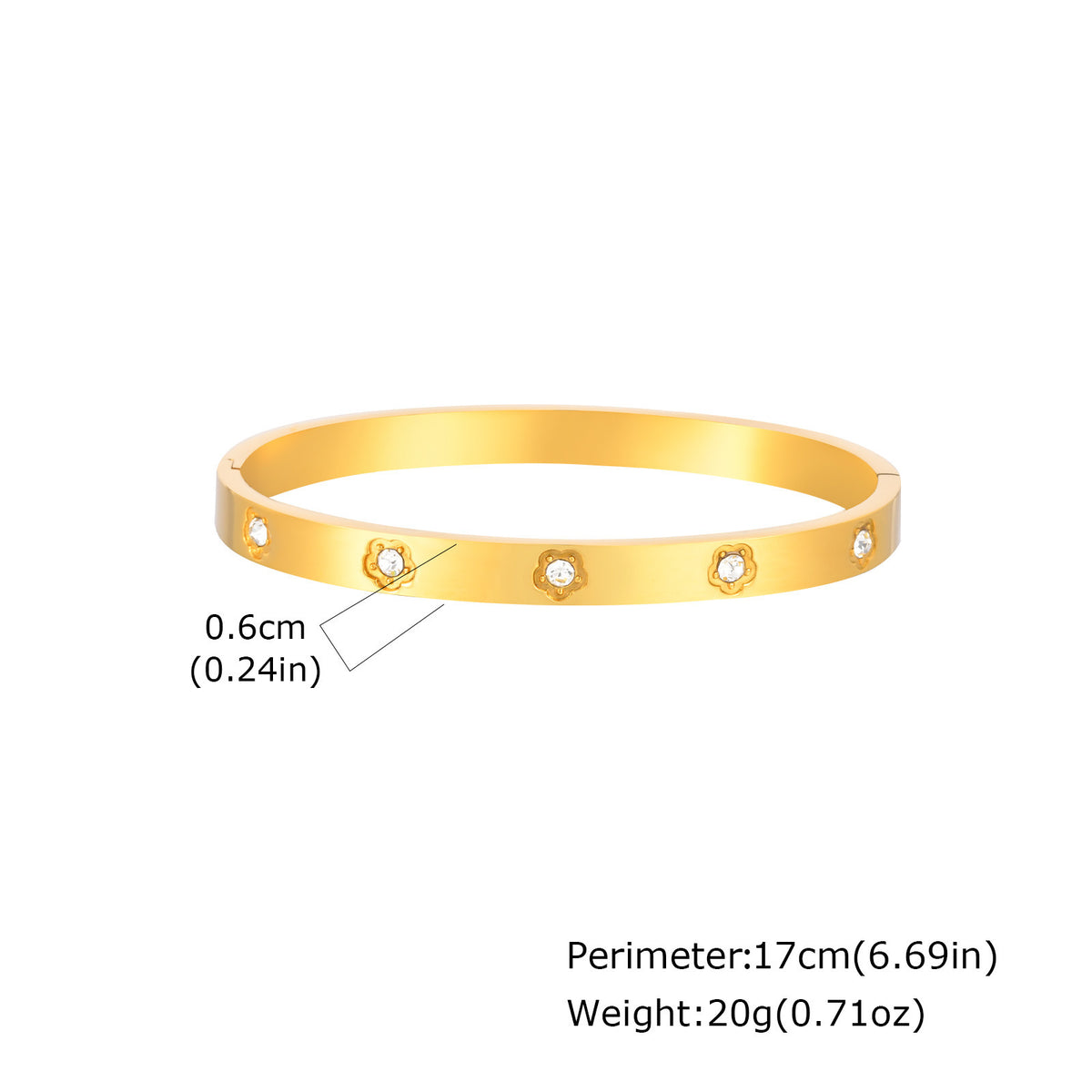 Flower Zircon Stainless Steel Bracelet