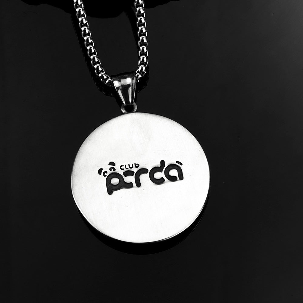 Titanium Steel Panda Pendant Necklace For Men By Planderful Durable Fashion Jewelry With Panda Pattern