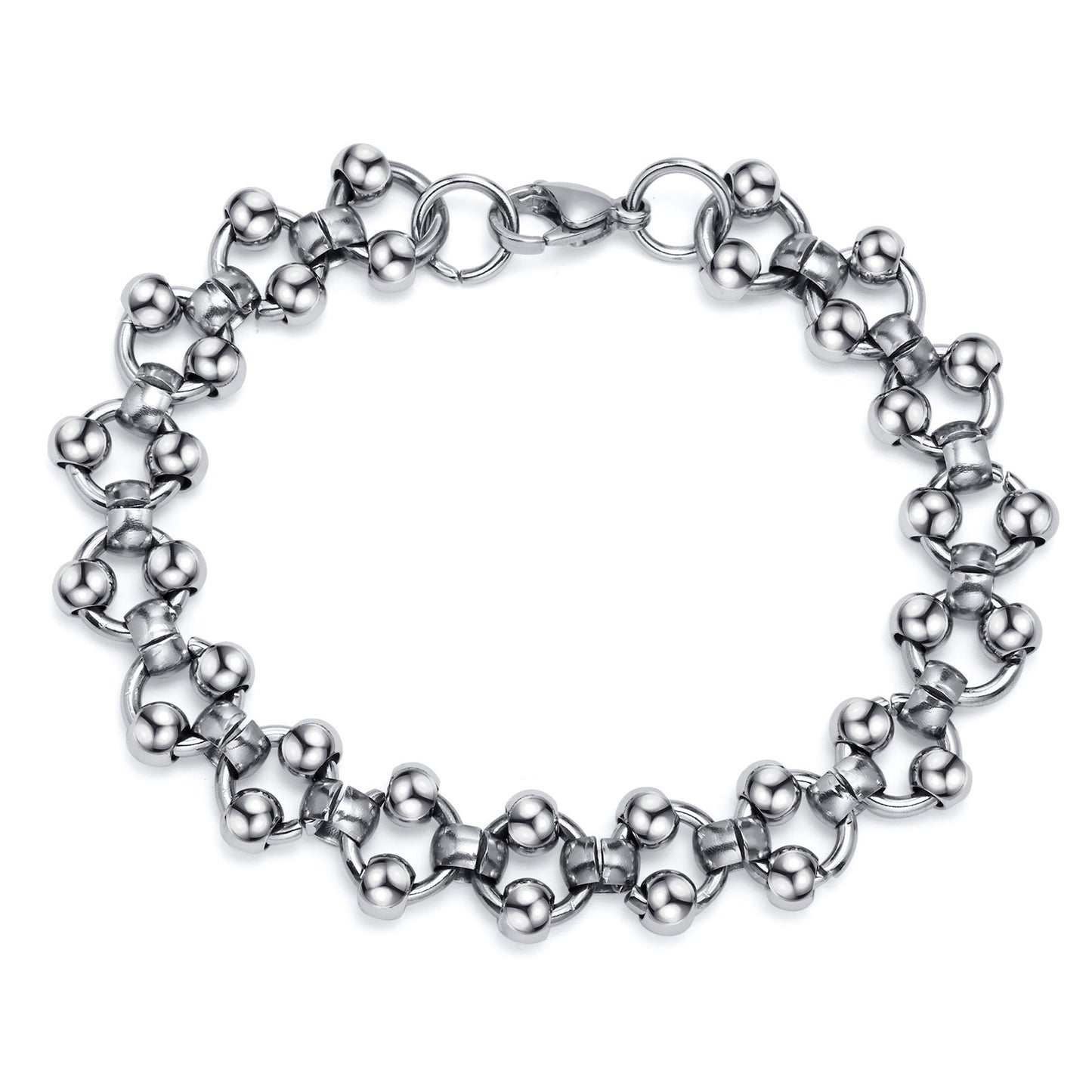 Titanium Steel Bracelet Men Stainless Steel Ball Chain Jewelry
