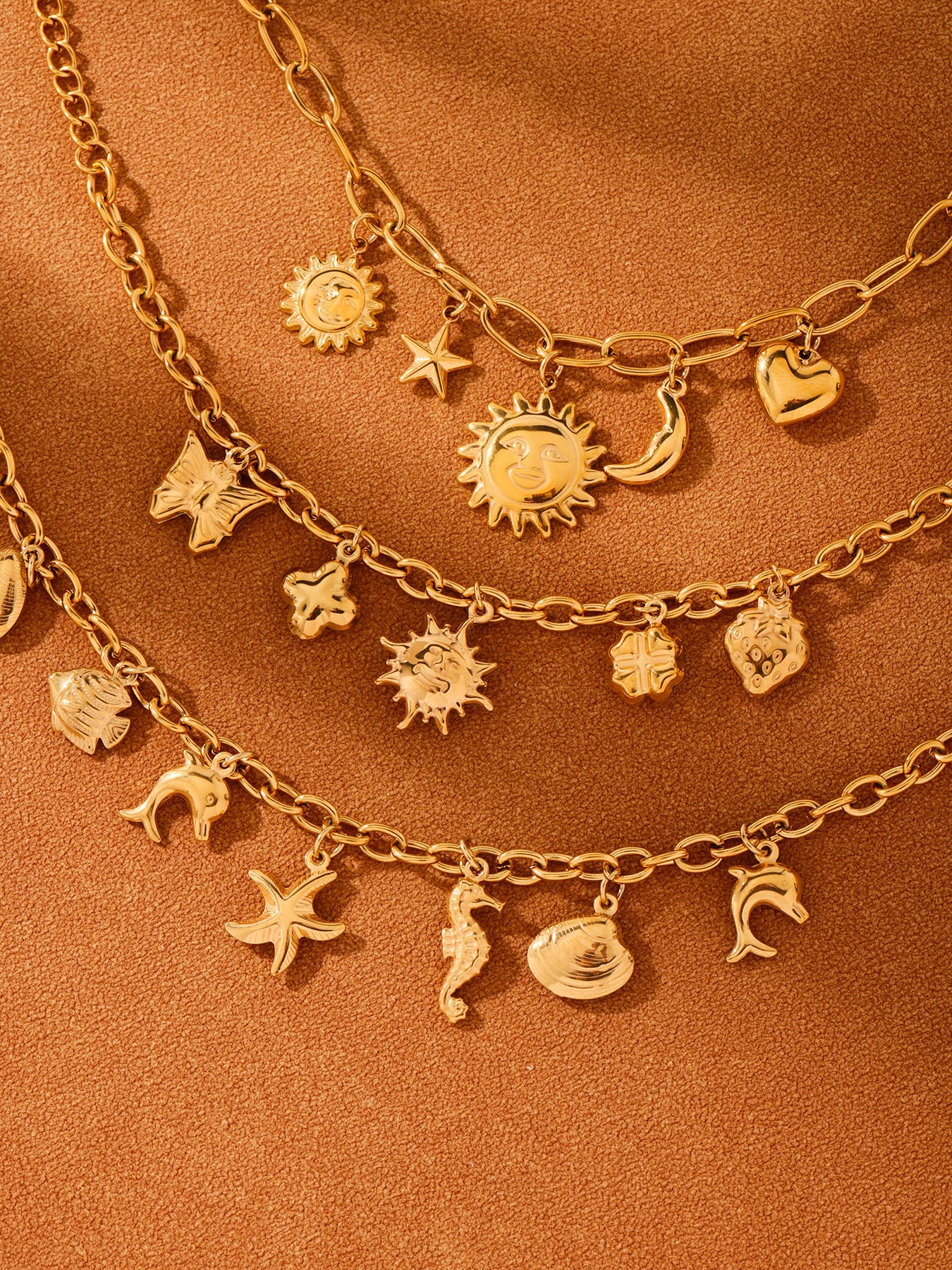 Planderful Dolphin Starfish Anklet For Her Gold Plated