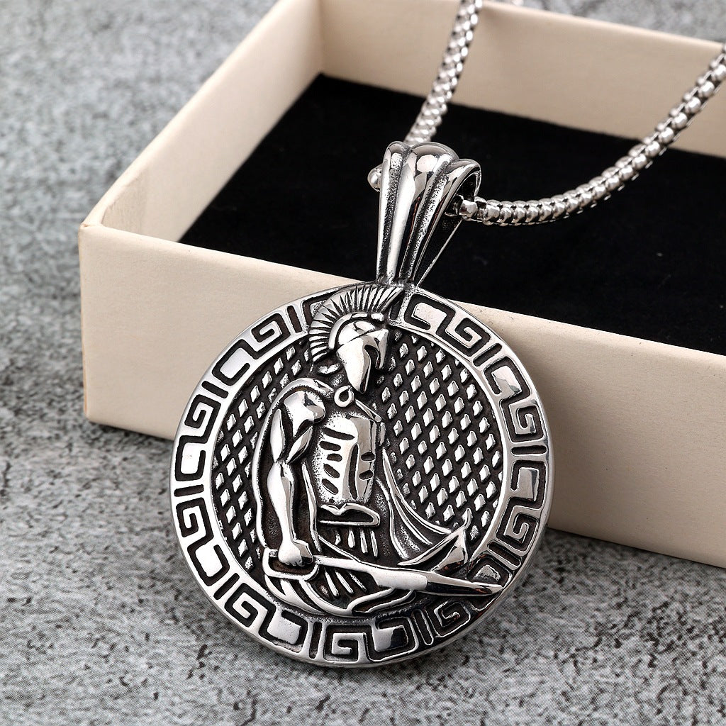Vintage Stainless Steel Men's Pendant Necklace
