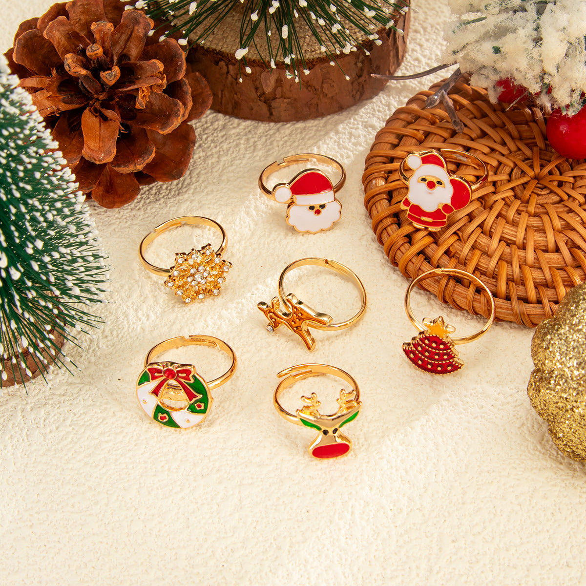 Planderful Vienna Verve Santa Claus Elk Ring Ornament For Christmas Tree Decor Gift Premium Metal Gift For Fans