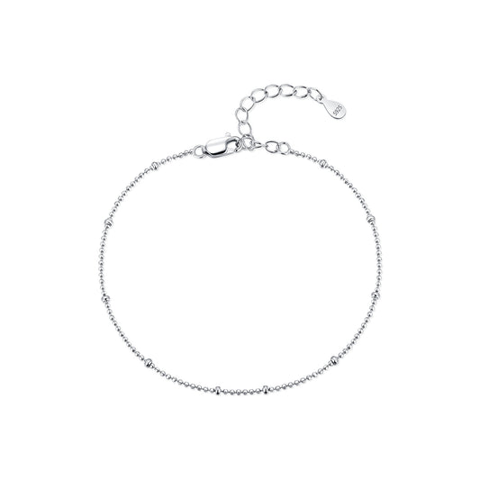 925 Sterling Silver Round Bead Chain Bracelet