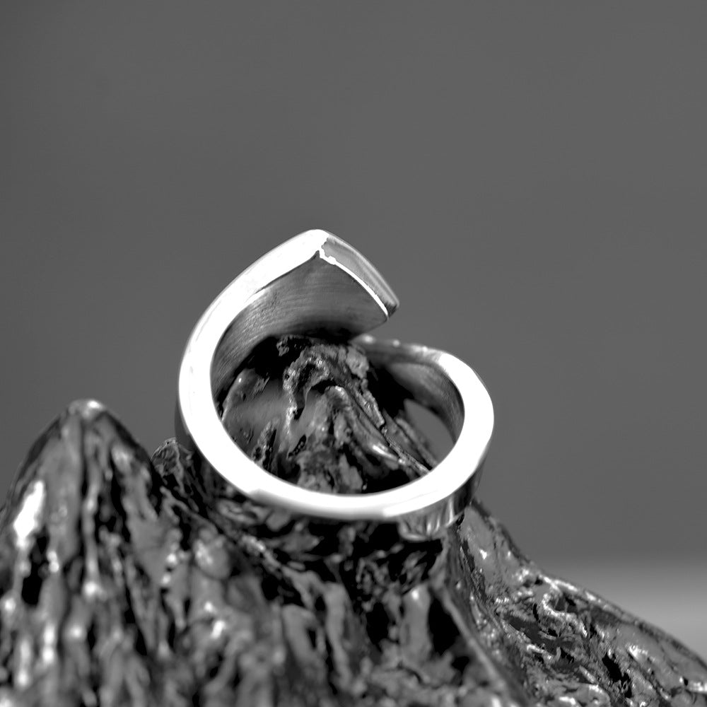 European and American Vintage Jewelry Stainless Steel Men's Ring