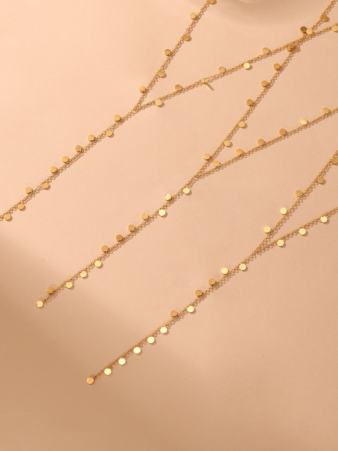 Planderful 18K Gold Fringed Disc Y Necklace Trendsetters