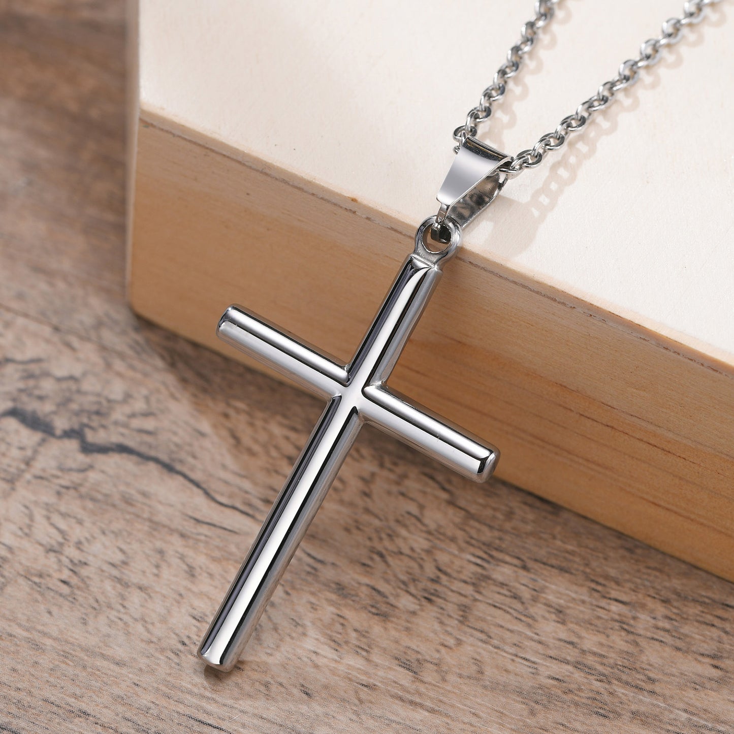 Foreign Trade Accessories Stainless Steel Round Cross Pendant