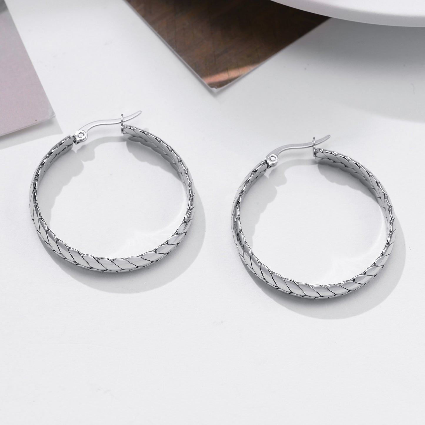 Stainless Steel Wheat Earrings Steel Color Gold Women's Fashion